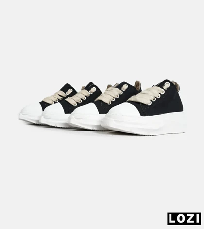 کفش کتانی مردانه مشکی سفید Rick Owens