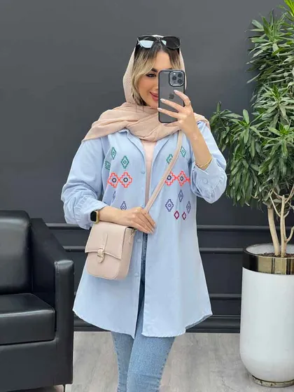 مانتو لینن طرح لوزی