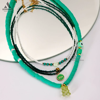 گردنبند فیمو سبز Bead Necklace Green
