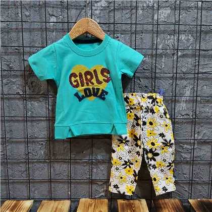 تیشرت شلوارک کتان دخترانه GIRLS
