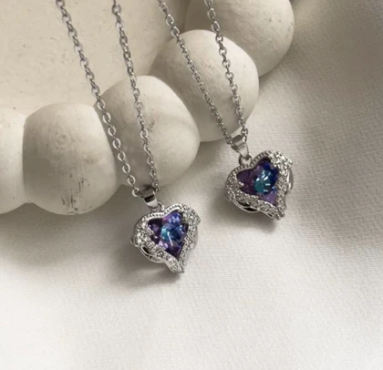 گردنبند قلب نگین‌دار💎