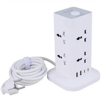 چند راهی برق 8 سوکت 2500 وات، دو USB و دو تایپ‌سی هایکواستار Hicostar HS-PS322