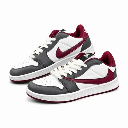 کفش کتانی مردانه مدل نایکی ترویس سفید طوسی زرشکی Nike travis