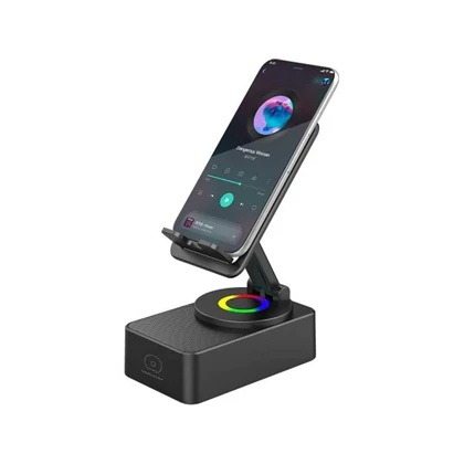 هولدر موبایل و اسپیکر واو مدل WUW 2IN1 R190