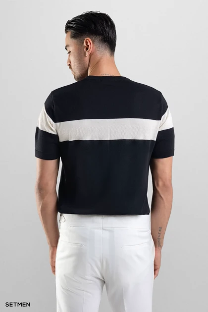 تیشرت مردانه یقه گرد بافت اولد مانی