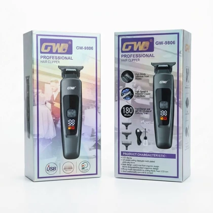 ماشین اصلاح و خط‌زن حرفه‌ای GW مدل GW-9806 کدA0014 گالری ساعت ضرابی