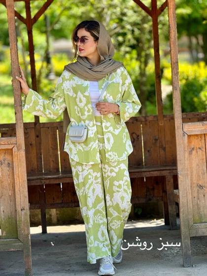 ست مانتو شلوار طرح دار