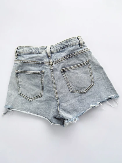 شورتک کوتاه جین پاچه ریش