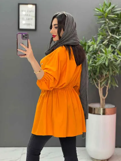 مانتو لینن کمرگت پیراهنی