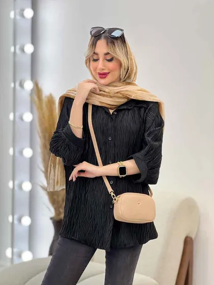 شومیز جلو دکمه آستین سه ربع