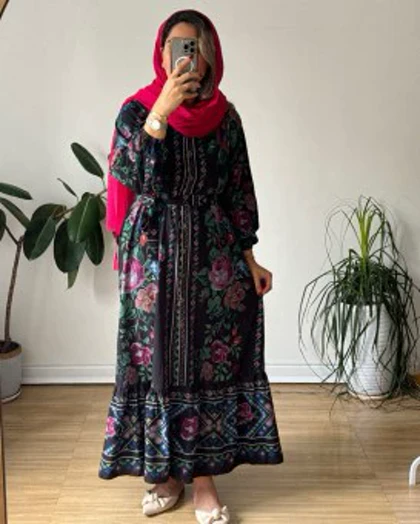 پیراهن مانتویی شماره دوزی