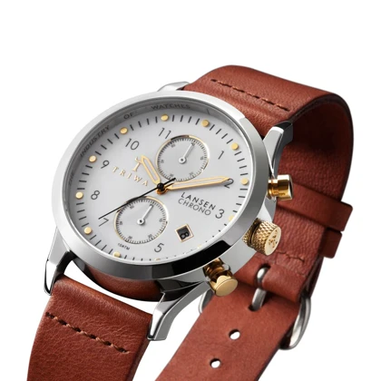 ساعت مچی عقربه ای تریوا مدل Ivory Lansen Chrono,Brown Classic
