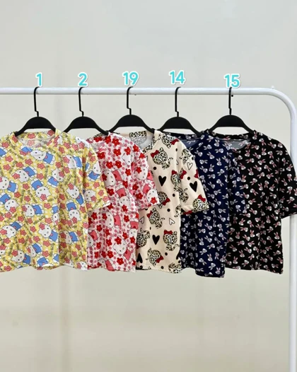 ست کراپ و شورتک عروسکی گیاهی