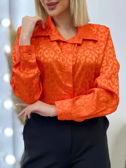 شومیز ساتن طرح پلنگی