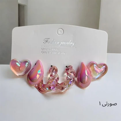 گوشواره آبنباتی دخترانه پک 3 جفتی