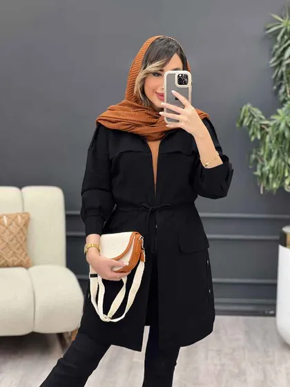 مانتو ژیله دار سرشانه پاگن