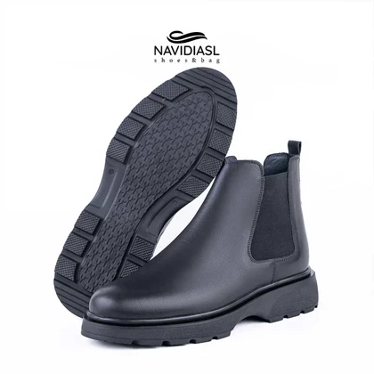 نیم بوت مردانه چرم اسپرت کد 6012011