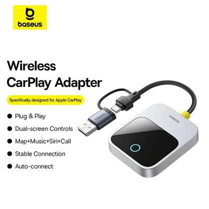 دانگل بلوتوث CarPlay خودرو بیسوس C10745100813-00 BS-CG027
