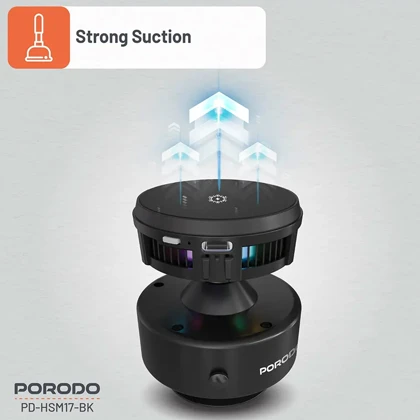 هولدر موبایل و شارژر بی سیم خنک کننده پورودو Porodo مدل PD-HSM17-BK توان 15 وات