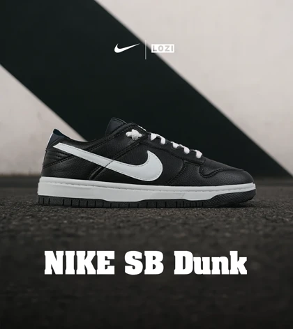 کفش کتانی مردانه و زنانه مشکی سفید نایک NIKE SB Dunk مدل 7534