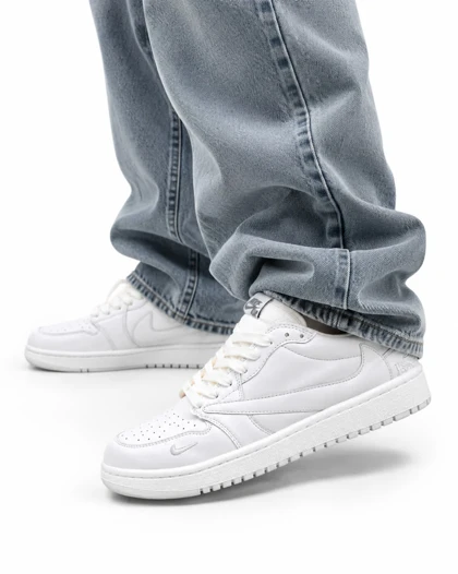 کفش کتانی مردانه مدل نایکی ترویس سفید تمام Nike travis