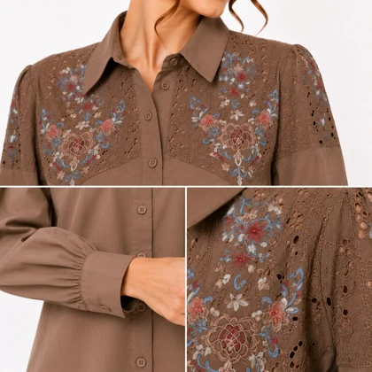 شومیز زنانه گلدوزی وارداتی کد 361