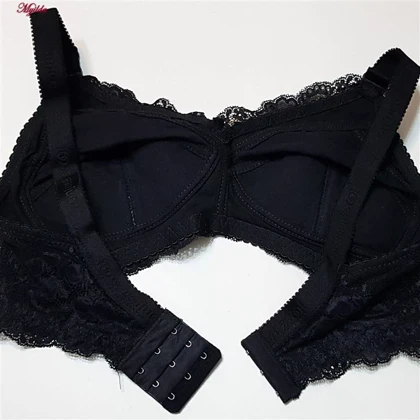 ست شورت و سوتین زنانه پانیذ مشکی مدل بدون فنر گیپوری 9016