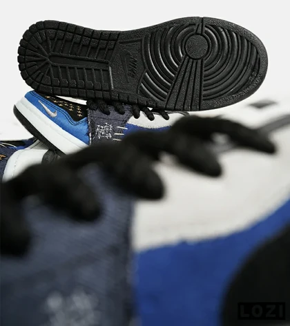 کفش کتانی مردانه و زنانه آبی مشکی طوسی NIKE jordan Vodoo مدل 6749
