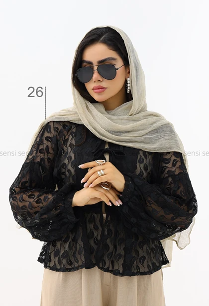 مانتو زنانه عروسکی گیپور کد1006095