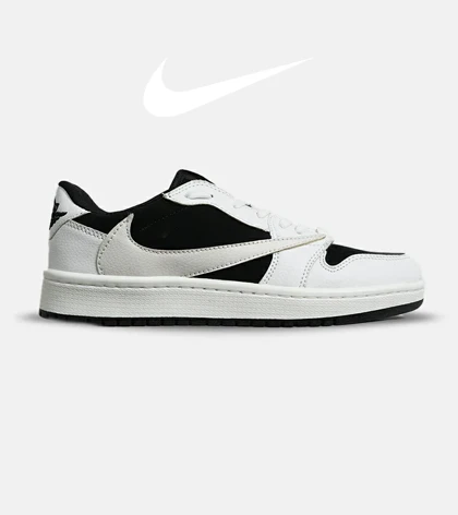 کفش کتانی مردانه سفید مشکی NIKE travis scott مدل 7030