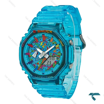 ساعت مچی کاسیو جیشاک GA2100 مردانه آبی شیشه ای GShock-8382-G