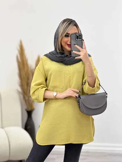 مانتو جلو بسته آستین پیله