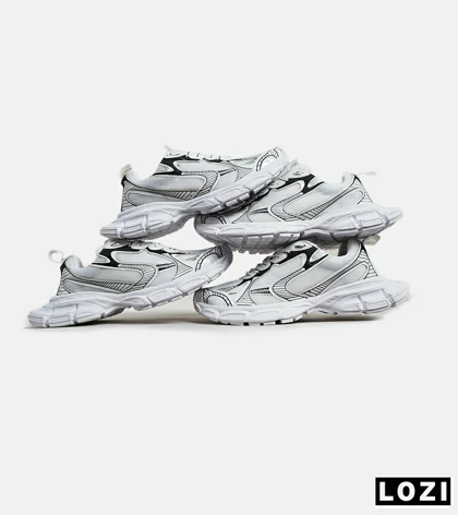 کفش کتانی مردانه و زنانه سفید مشکی Balenciaga 3XL مدل 6025