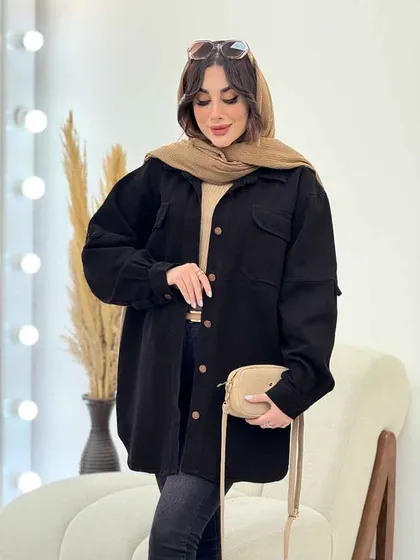 مانتو جین جیب پیله برش‌دار