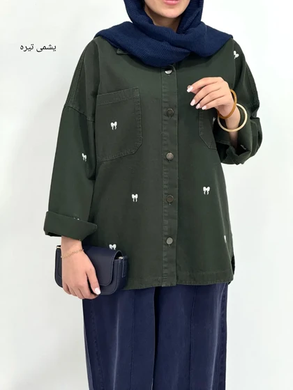 مانتو کتان کاغذی گلدوزی بینا