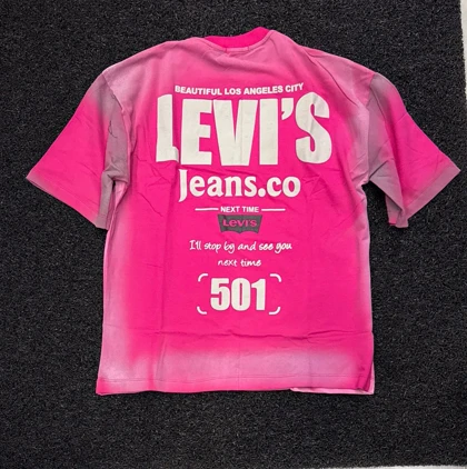 تیشرت اوورسایز LEVI'S 501 Los Angeles Edition صورتی مد روز کالیفرنیا درایم