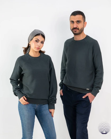 پلیور بافت سبز تیره یونیسکس Jack & Jones