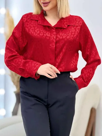 شومیز ساتن طرح پلنگی