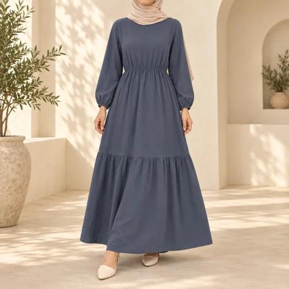 پیراهن نخ ململ طرح آیدا ساده 5028