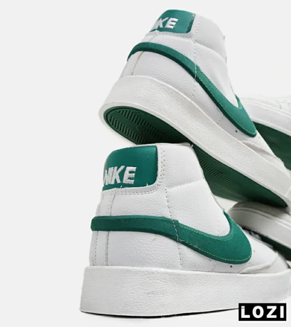 کفش کتانی ساق‌دار مردانه و زنانه سفید سبز Nike Blazer Low 77