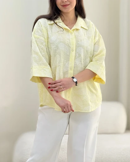 شومیز لینن گلدوزی ترمه