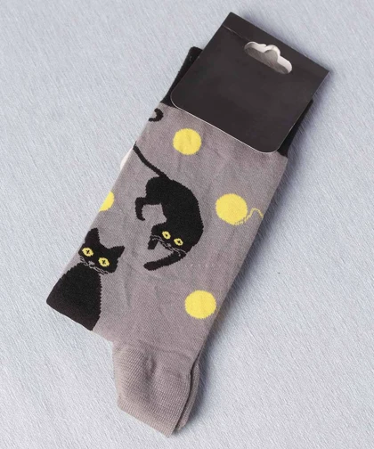 جوراب ساق بلند طرح گربه 1035