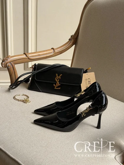 کفش ورنی بغل ysl پاشنه 8/5 سانت