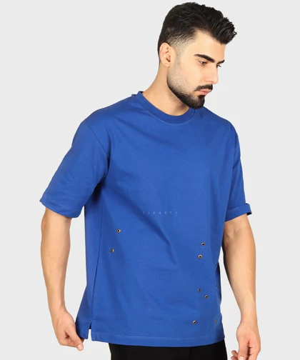 تیشرت لش مردانه طرح پانچ فلزی 1708