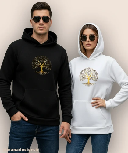هودی مردانه و زنانه طرح درخت زندگی کد 958