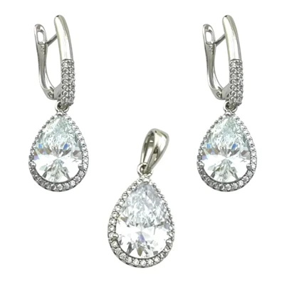 نیم‌ست زنانه ژوپینگ مدل المیرا طرح جواهر اشکی با نگین‌های درخشان