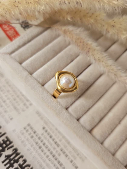 انگشتر مروارید پینترستی فری سایز استیل