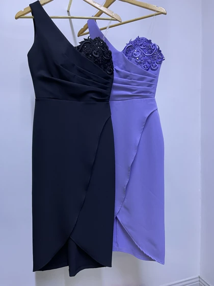 پیراهن یک‌طرفه میدی