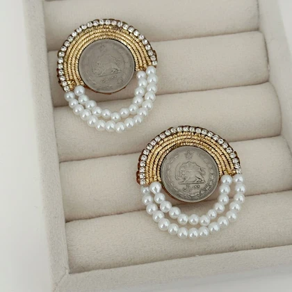 گوشواره زنانه سکه مرواریدی کد 864