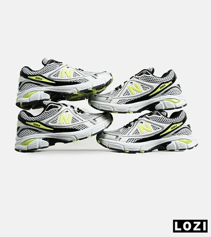 کفش کتانی مردانه و زنانه سفید مشکی لیمویی NEW BALANCE 1064 V.2 مدل 7010